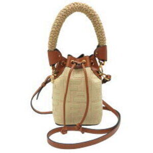 Fendi Montresor Shoulder Bag Beige Canvas